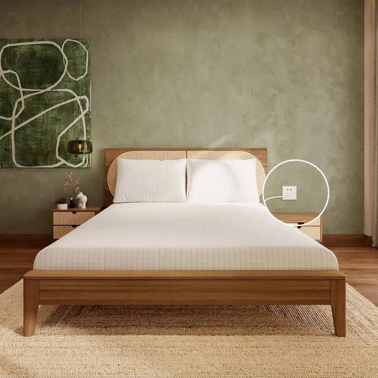 Draps housse de grounding couleur blanc dans chambre