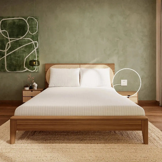 Draps housse de grounding couleur blanc dans chambre
